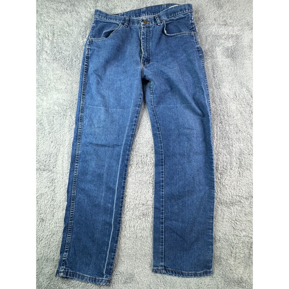 Wrangler Men's 34x32 (33x29) Straight Leg Stretch 5 Star Premium Blue Jeans